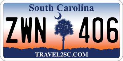 SC license plate ZWN406
