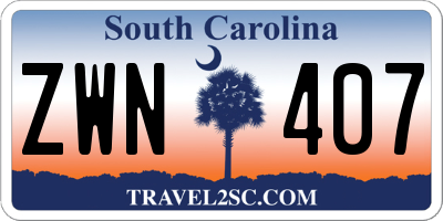 SC license plate ZWN407