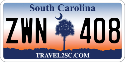 SC license plate ZWN408