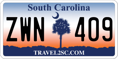 SC license plate ZWN409