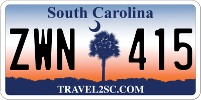 SC license plate ZWN415