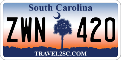 SC license plate ZWN420