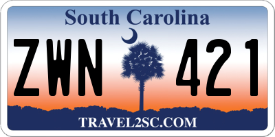 SC license plate ZWN421