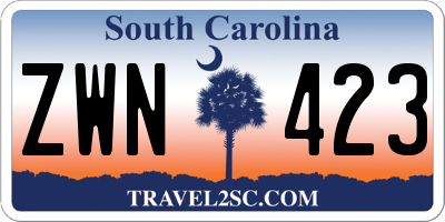 SC license plate ZWN423