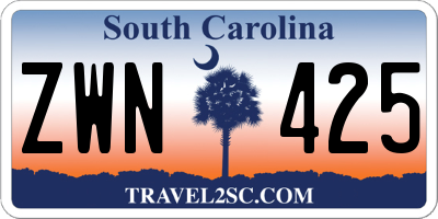 SC license plate ZWN425