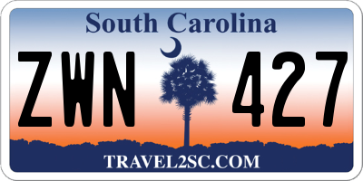 SC license plate ZWN427