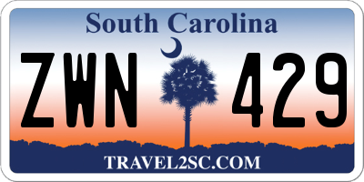 SC license plate ZWN429