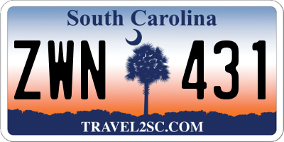 SC license plate ZWN431
