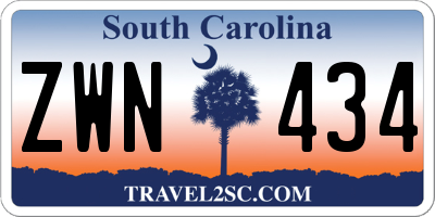 SC license plate ZWN434
