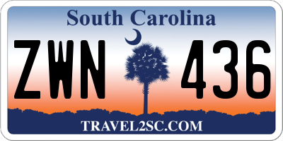 SC license plate ZWN436