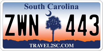 SC license plate ZWN443