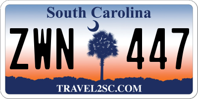 SC license plate ZWN447