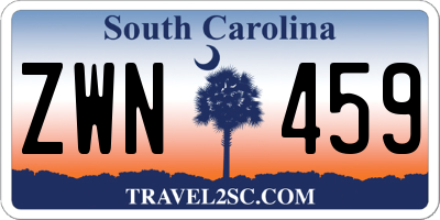 SC license plate ZWN459
