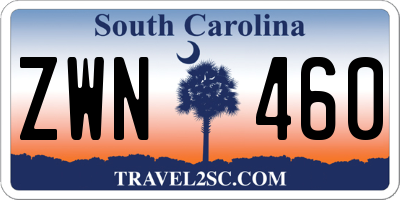 SC license plate ZWN460