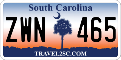SC license plate ZWN465
