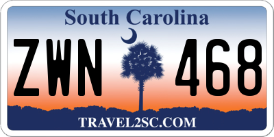 SC license plate ZWN468