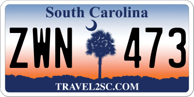 SC license plate ZWN473