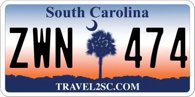 SC license plate ZWN474