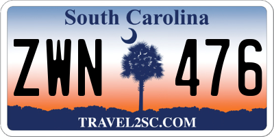 SC license plate ZWN476