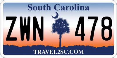 SC license plate ZWN478