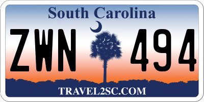 SC license plate ZWN494