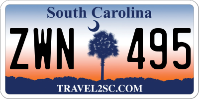 SC license plate ZWN495