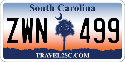 SC license plate ZWN499