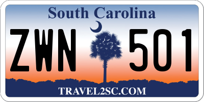 SC license plate ZWN501
