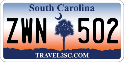 SC license plate ZWN502