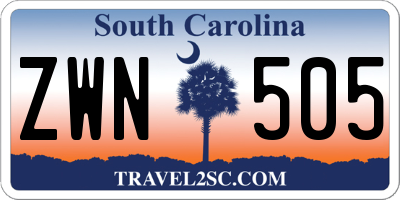 SC license plate ZWN505