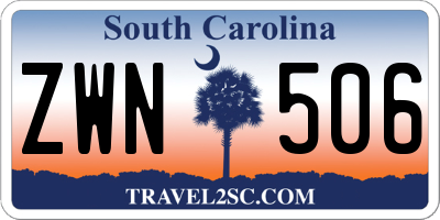 SC license plate ZWN506