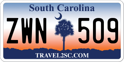 SC license plate ZWN509