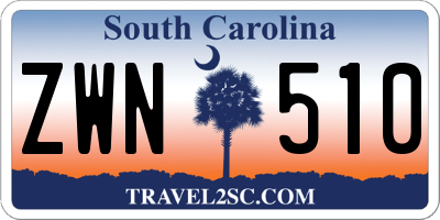 SC license plate ZWN510