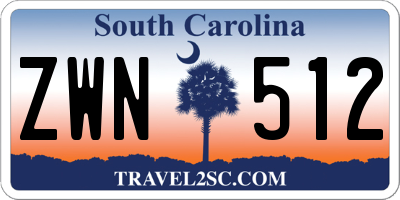 SC license plate ZWN512