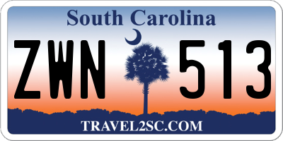 SC license plate ZWN513