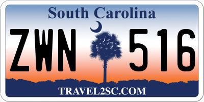 SC license plate ZWN516