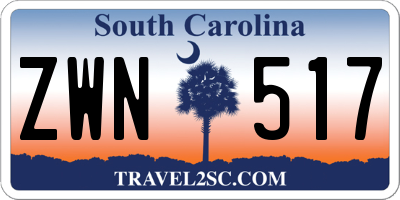 SC license plate ZWN517