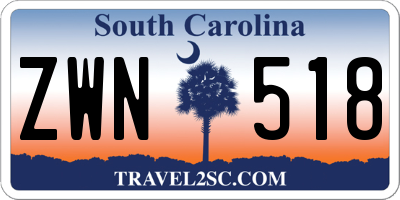 SC license plate ZWN518