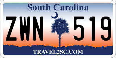 SC license plate ZWN519