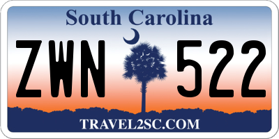 SC license plate ZWN522