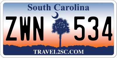 SC license plate ZWN534