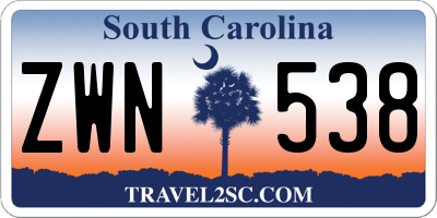 SC license plate ZWN538