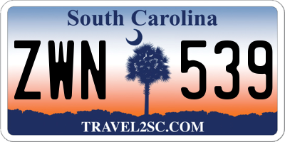 SC license plate ZWN539
