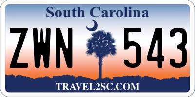 SC license plate ZWN543