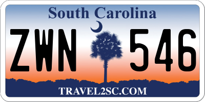SC license plate ZWN546