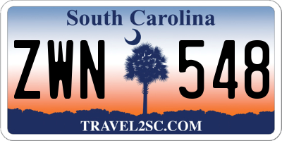 SC license plate ZWN548