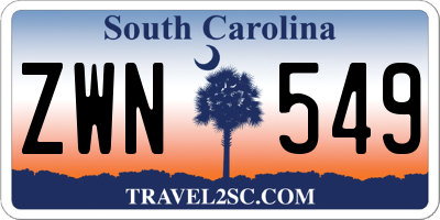 SC license plate ZWN549