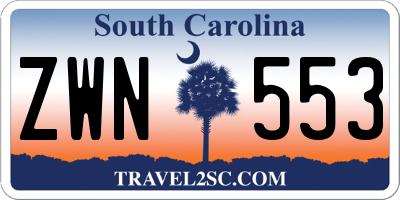 SC license plate ZWN553