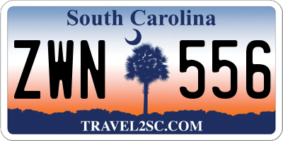 SC license plate ZWN556