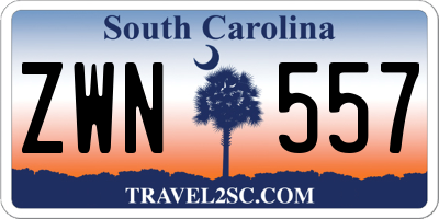 SC license plate ZWN557